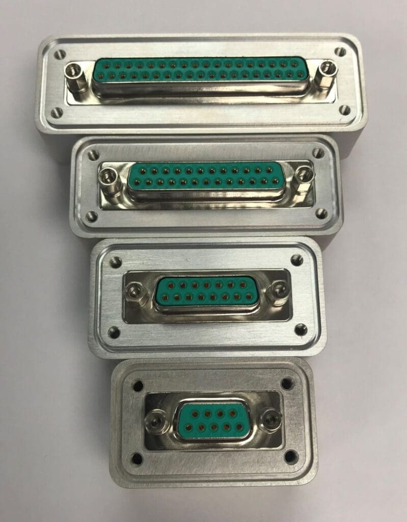 Hermetic D sub feedthrough connectors