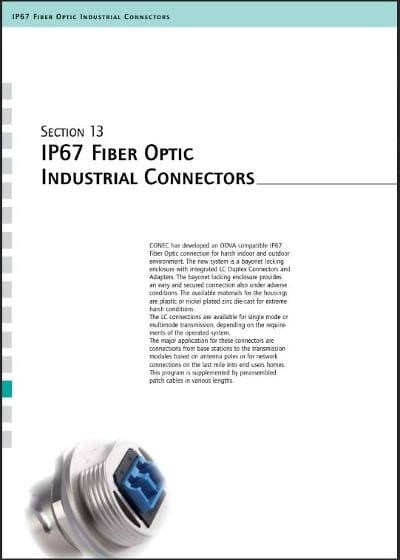 Conec IP67 Fiber Optic Industrial Connectors Brochure