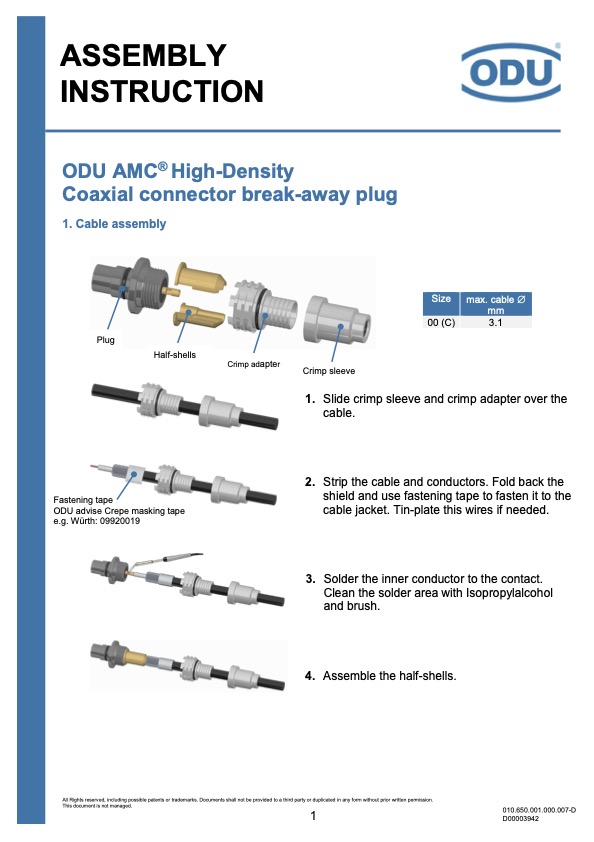 odu-amc-hd-coaxial-connector-break-away-plug-assembly-instruction-en